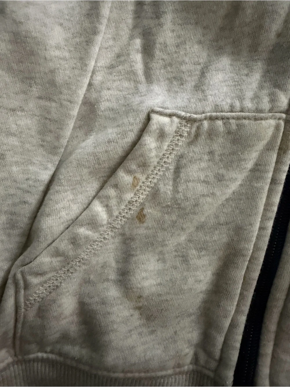Carter's Light Gray Hooded Zip-Up Sweatshirt with Navy Lining